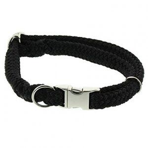 Dinoleine Halsband 11 mm aus Polyesterseil für Hunde, schwarz