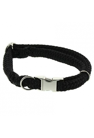 Dinoleine Halsband 11 mm aus Polyesterseil für Hunde, schwarz Dinoleine Halsband 11 mm aus Polyesterseil für Hunde, schwarz