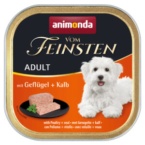 Animonda Vom Feinsten Adult Geflügel & Kalb, Hunde-Nassfutter, 22× 150 g