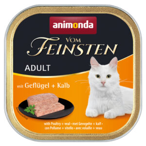 Animonda Vom Feinsten Adult Geflügel & Kalb, Katzen-Nassfutter, 32× 100 g