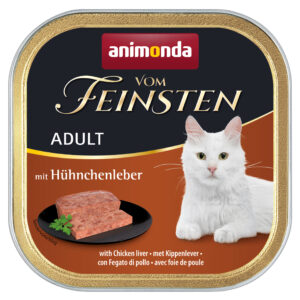 Animonda Vom Feinsten Adult mit Hühnchenleber, Katzen-Nassfutter, 32× 100 g