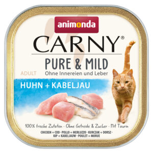 Animonda Carny Adult Pure & Mild Huhn & Kabeljau, Katzen-Nassfutter, 32× 100 g