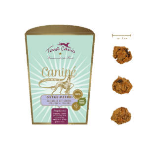 Terra Canis Canipé Knusperkugeln getreidefrei Kaninchen mit Gemüse, Aprikose & Pflaume, Hundesnack, 200 g
